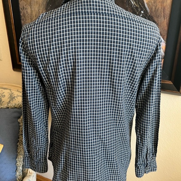 John Varvatos Blue Check Shirt Size S - Picture 3 of 4